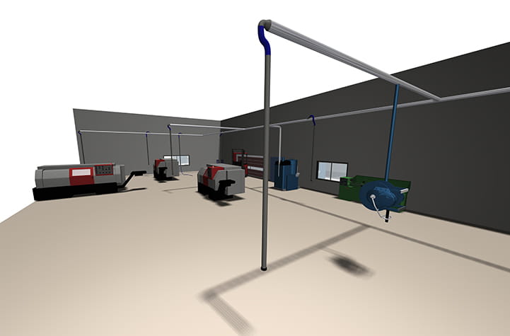 High vacuum duct in facility