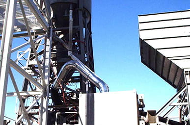 Exemple d’installation de tuyauteries Nordfab : Collecte de poussière de béton