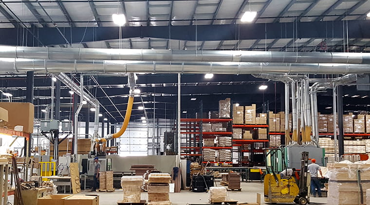 Nordfab duct at wood kitchen products manufacturer