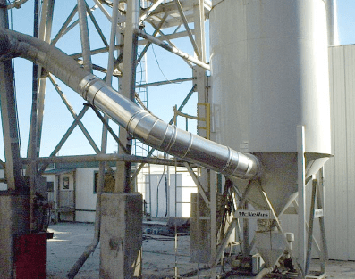 Nordfab duct in concrete dust collection system
