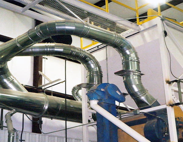 Nordfab QF duct in seed dust collection