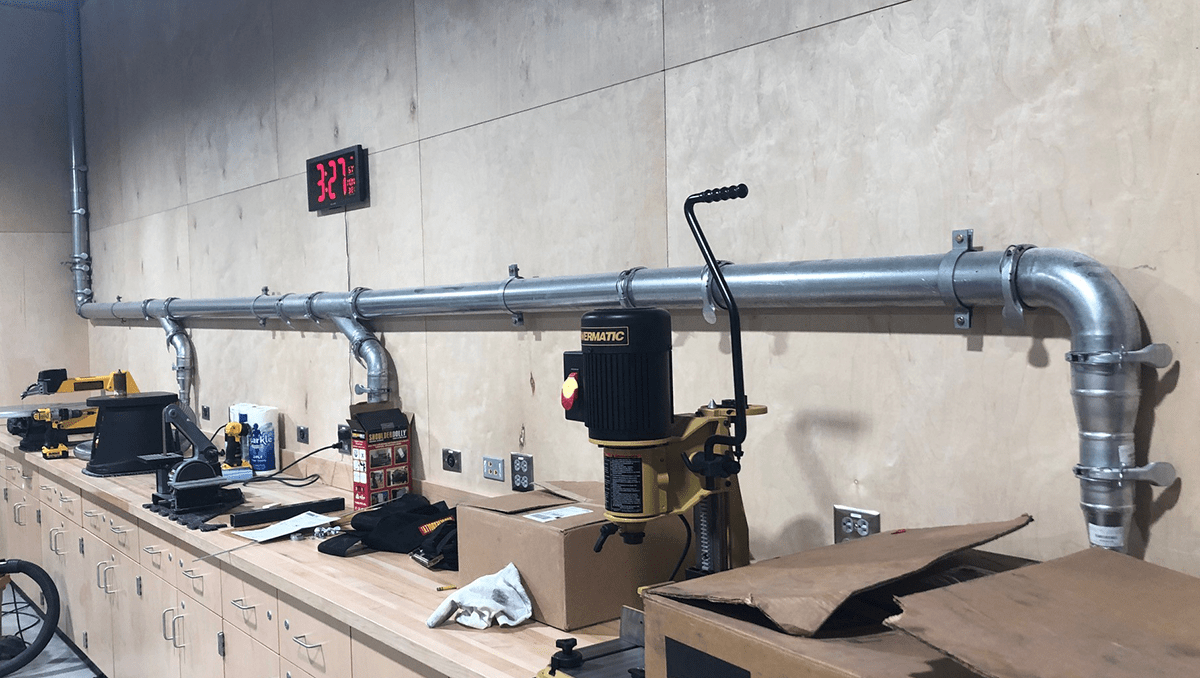 Quick-Fit Ducting during installation at a university