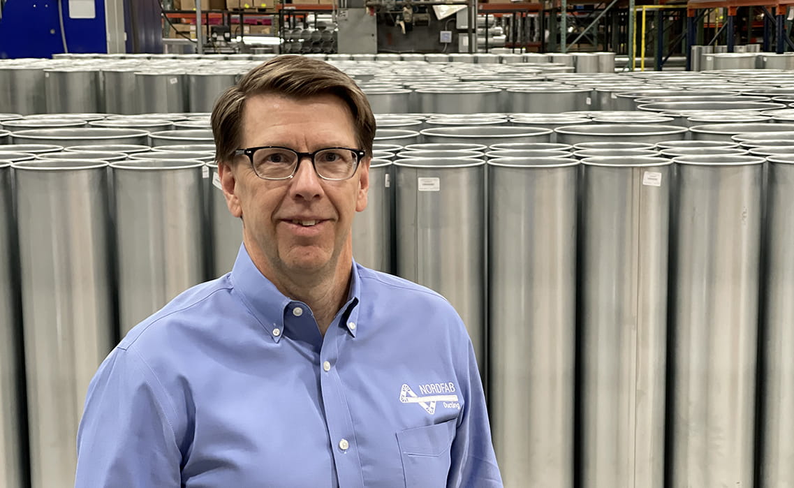 Erik Olshall, Nordfab Americas President, in Nordfab factory