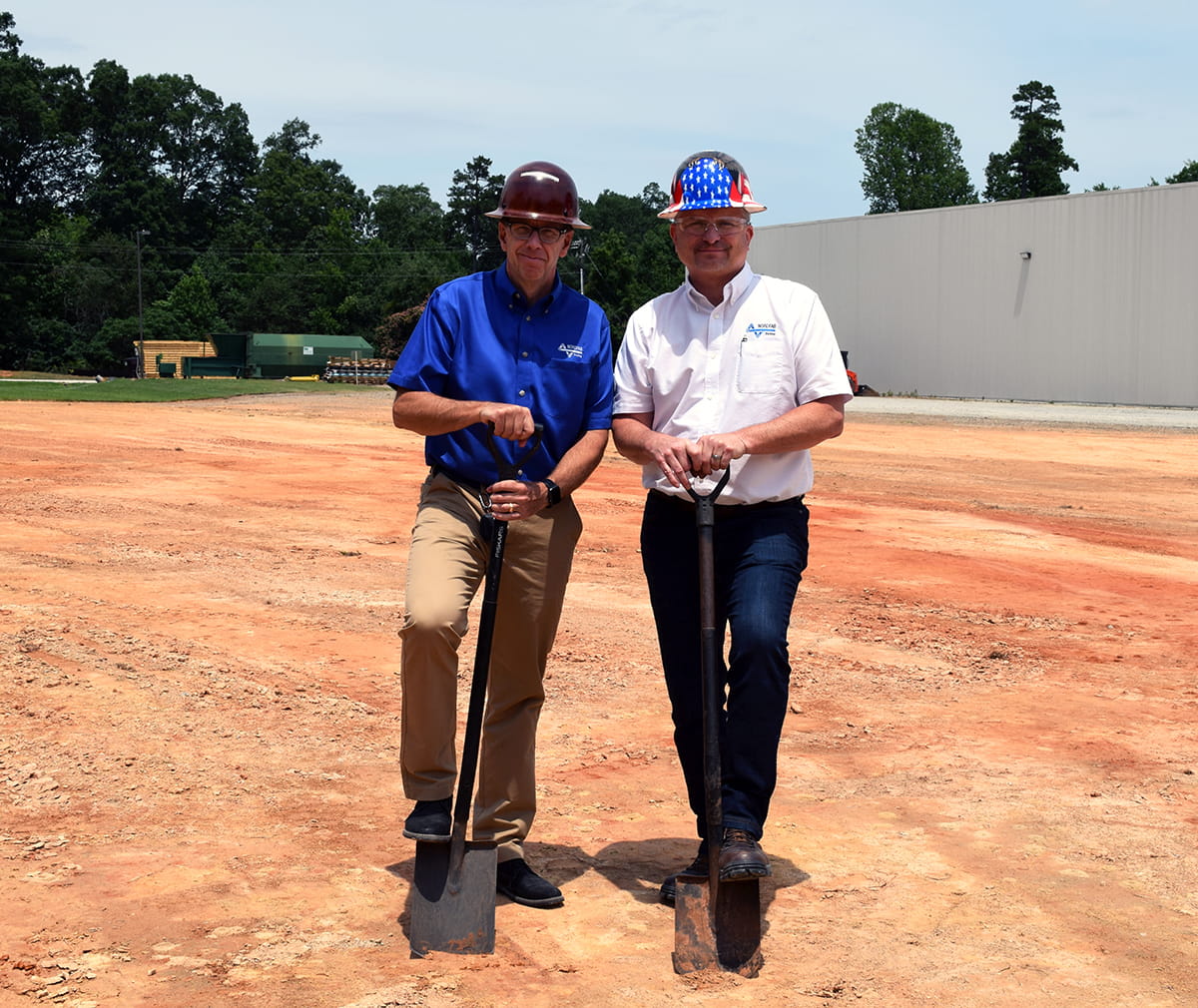 Erik Olshall, Nordfab Americas President, and Rick Doss, Nordfab Americas Director of Operations, at Nordfab Now groundbreaking
