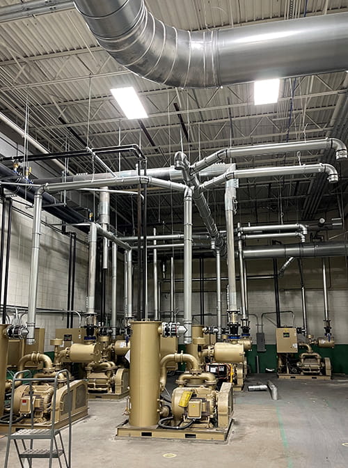 Nordfab QFS sealed ducting installed at plastics manufacturing facility