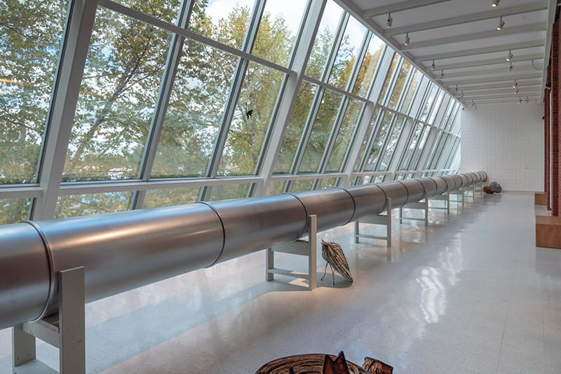 Nordfab ductwork is featured in an exhibition at the University at Buffalo Art Galleries, photo by Nicholas Ostness