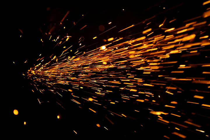 sparks are generated by industrial processes such as welding