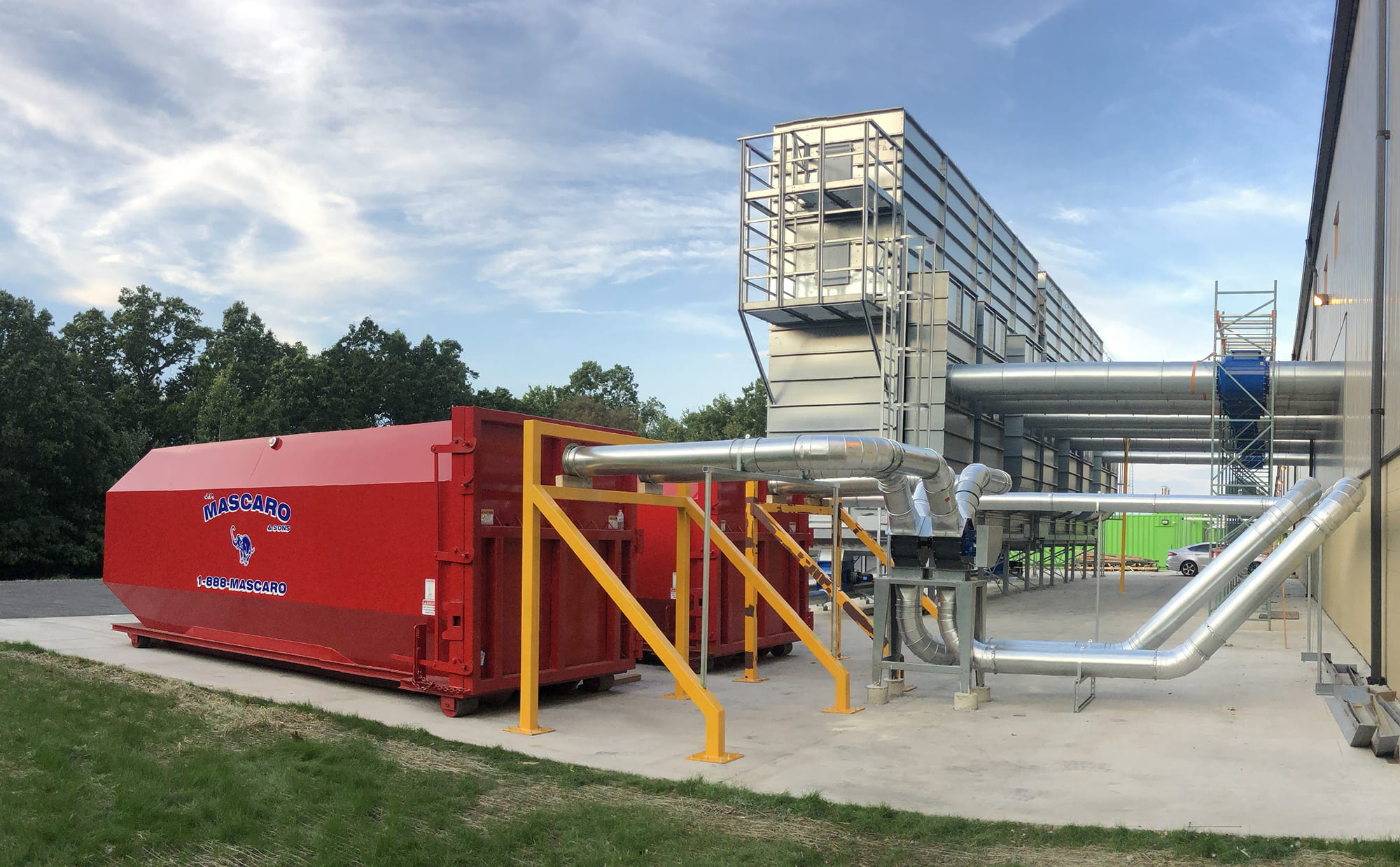 Nordfab heavy gauge ducting used in wood waste transfer line