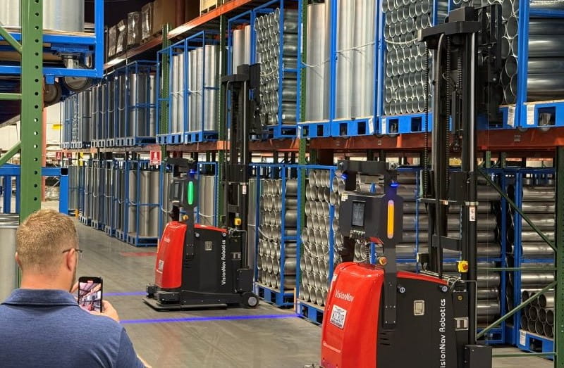 taking picture of forklifts