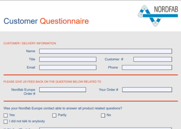 customer questionnaire