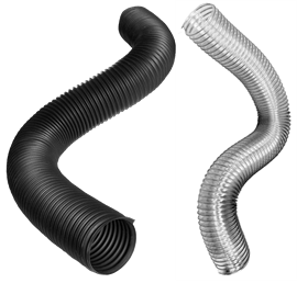 Nordfab rubber hose for dust collection - black hose and clear hose