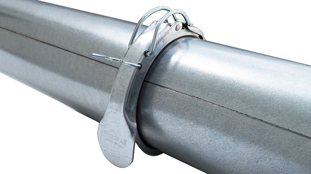 Nordfab Quick-Fit Clamp on pipe