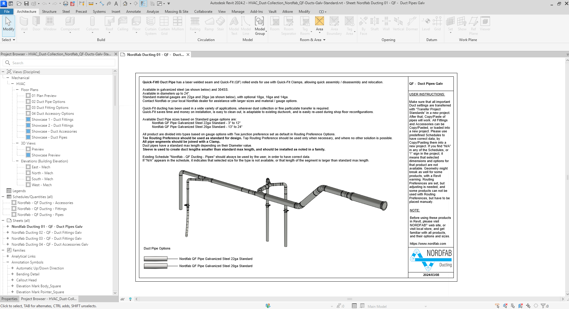 Nordfab Revit showcase file